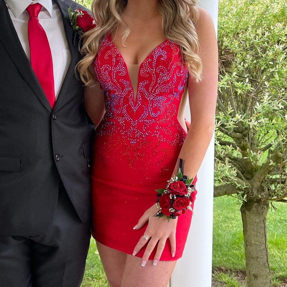 Red Short Prom Dress by Amarra